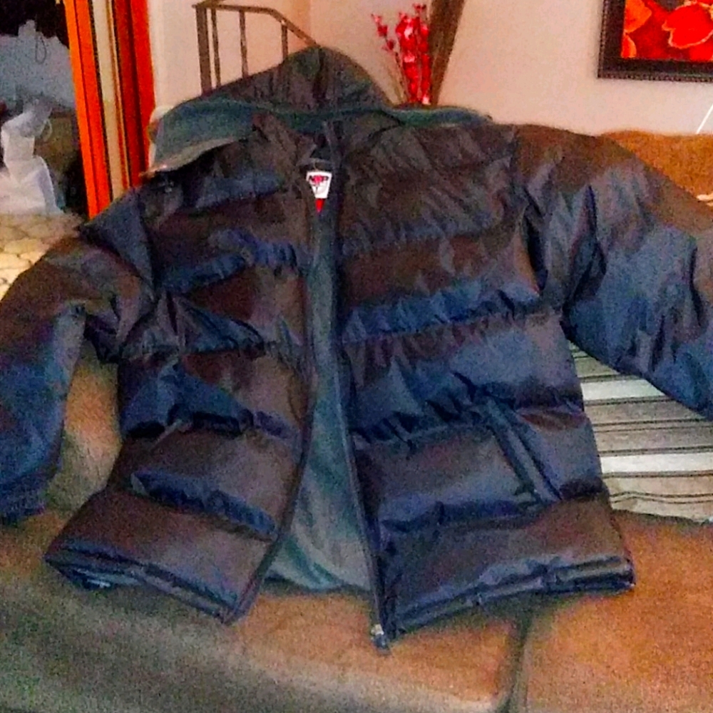 A very warm coat with detached hood